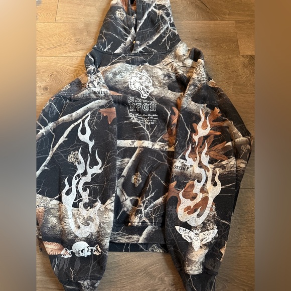 Darc Sport mempo flames pierce hoodie in Darc woodland camo - Picture 3 of 4